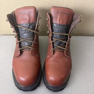Chinook Mechanic Boot Mens 10.5 Brown Leather EH Safety Toe Work Boots NWT